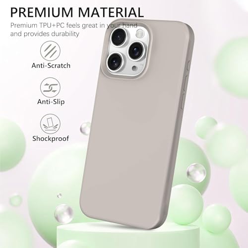 Image of Elzzi Microfiber Candy Case Compatible for iPhone 13 Pro 6.1 Inch Shockproof Slim Back Cover Liquid Silicone Case (Stone Grey)