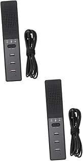 Hemobllo Computer Speakers for Desktop 2 Pcs Mini Stereo Mini Speaker Desktop Speaker USB Mic Speaker with 3 USB Interface Computer Speakers for Desktop Computer Loudspeaker Tabletop Abs