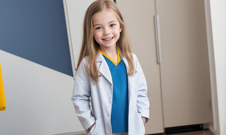 Miniatura 8 de Abrigo de laboratorio para niños, disfraz de médico blanco con estetoscopio, disfraz de científico, disfraz de médico para niños y niñas