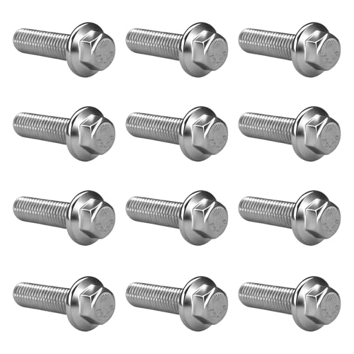 SWQS 12PCS ES75120 5.3 LS Exhaust Manifold Bolts 10.9 Header Bolts Exhaust Manifold Hardware Kit Replacement for Chevy Silverado Suburban Gmc Buick LS Series Engines LSX LS2 LS3 LS6 LS7