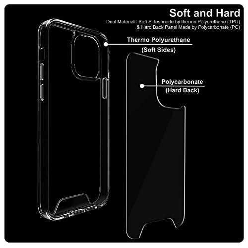 Image of WOW IMAGINE Ultra-Hybrid Crystal Clear Back Case Cover for Apple iPhone 14 Pro | Hard Back | Slim Fit Shockproof Design | Camera Protection Bump | Back Cover Case (PC,TPU | Transparent)