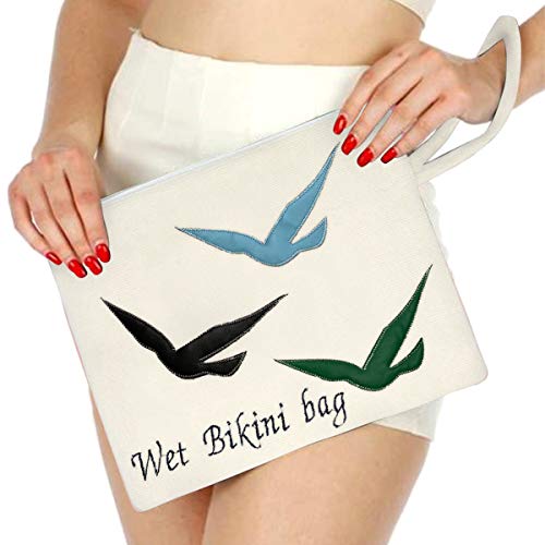 Knitting Factory Water Proof Cotton Towel Wet Bikini Bag Seagull Selection (Seagull-White)