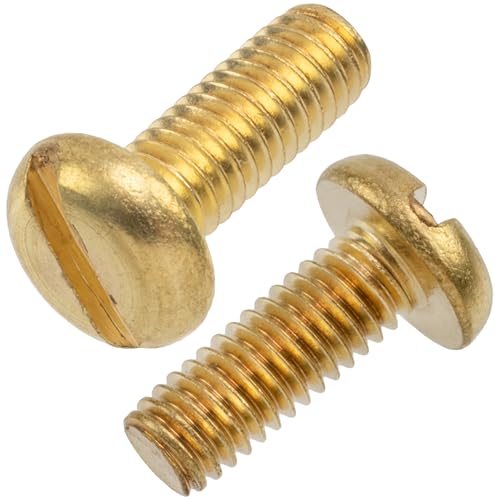 AERZETIX - NV17413 - Juego de 10 tornillos de metal con cabeza cilíndrica M3x8mm con huella ranura SL rosca métrica - en latón - color dorado