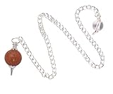 Venta para - 1 pieza | Piedra - Péndulo de bola de piedra con punta de radiestesia de cornalina roja