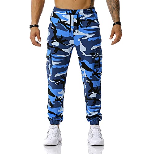 Ymosrh Men's Stretch Athletic Joggers - Solid Color Cargo Pants Sweatpants Trousers Casual Long Pants3