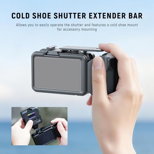 NEEWER AC034 Side Handle Only for AC014 Cage Compatible with DJI Osmo Action 5 Pro/4/3, Modular Quick Release Magnetic Action Camera Mount Adapter with Grip & Cold Shoe Shutter Extender Bar, Dark Gray - Thumbnail 6