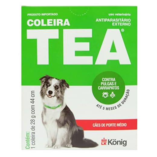 KONIG Coleira Tea 28G - Antipulgas E Carrapatos Para Cães - Médio Porte