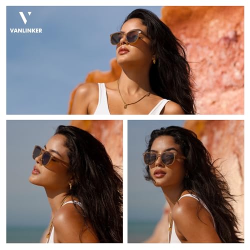 VANLINKER Hexagonal Trendy Polarized Sunglasses for women VL96963
