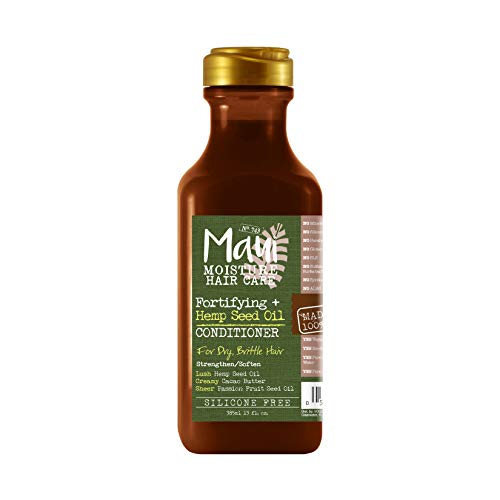 Maui Moisture Fortifying + Hemp Seed Oil Hydrating Vegan Conditioner for Dry Hair, Silicone-Free & Sulfate-Free Surfactant Aloe Conditioner to Strengthen Weak or Brittle Hair, 13 fl. oz