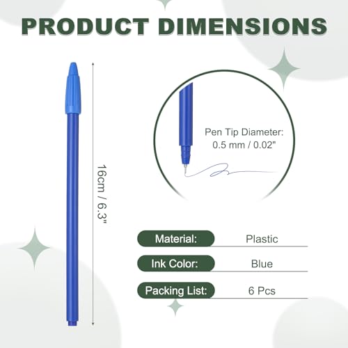 PATIKIL 6 bolígrafos de gel azul 0.5 mm punta fina miniatura 2