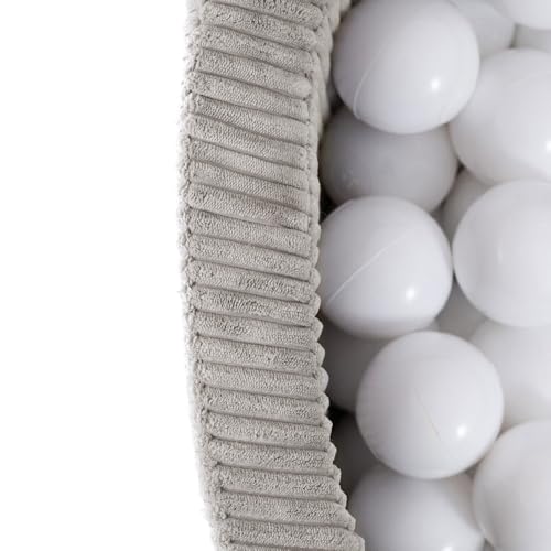 MISIOO Bällebad mit Schaumstoff-Füllung - 90x30cm - 200 Bälle - Hochwertige Bällebad Bälle für Kinder - Weiches und Sicheres Spielzeug - Waschbar