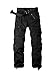 Aeslech Mens Cargo Work Combat Trousers Tactical Army Military Casual Cotton Workwear with 8 Pockets Black 32