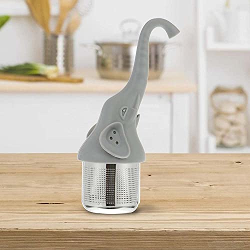 Tea Infuser, Andging Elephant Tea Infusers For Loose Tea, Extra Fine Mesh Silicone Handle Stainless Steel Tea Strainers For Loose Tea Or Herbal Tea, Tea Ball Tea Steeper For Loose Leaf Tea (Grey) #TOP7