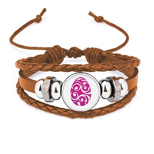 Bracelet en cuir œuf violet idéal pour vos tenues de Pâques en famille