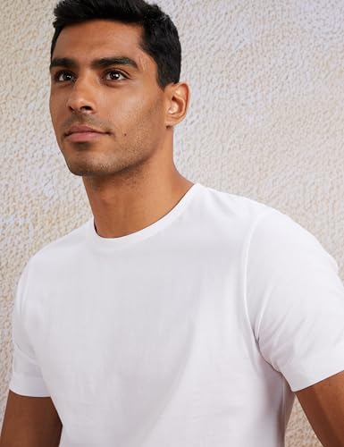 Image of Amazon Brand - Symbol Men's Solid Cotton T Shirt | Round Neck | Half Sleeve | Plain-Regular Fit (Available in Plus Sizes)