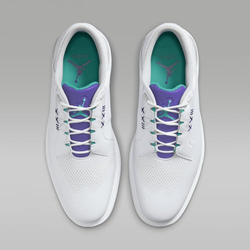 Image of Jordan ADG 5 Golf Shoes (Wide) (FQ7874-100, White /Emerald Rise /Grape Ice)