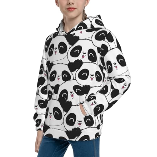 Panda Bear Kid Hoodies Boys Sweatshirts Girls Pullover with Pocket2