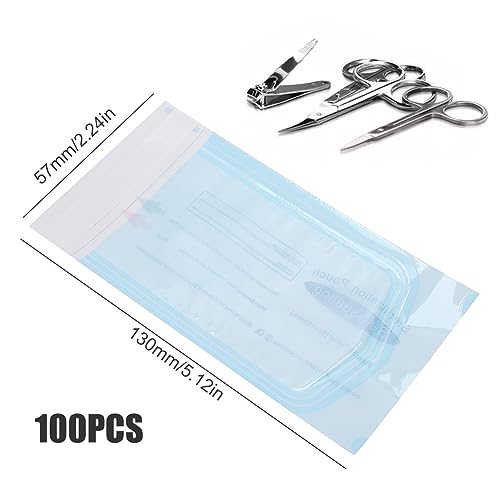 Einweg Sterilisationsbeutel, 100x Sterilisationsbeutel 5.7 x 13 cm mit SK Verschluß Sterilisier-Beutel, Steribeutel für Autoklaven, Selbst-Klebend, Steribeutel für Autoklave