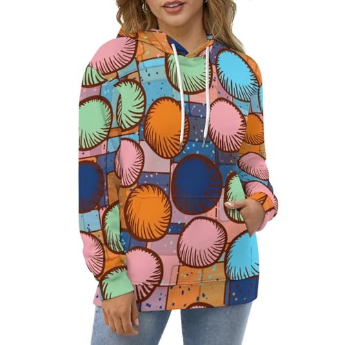 Sweat à capuche cercles de couleur pull unisexe taille S - 5