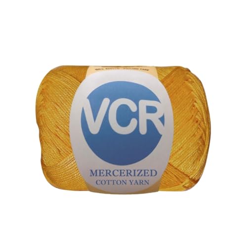 Image of VCR 4 Ply Golden Brown 100% Mercerized Cotton Yarn, 60 Grams Hank, 190 Meters Length, Cotton Combed Ball, Smooth and Glossy Crochet Yarn for Crochet and Knitting, Pack of 1, Suitable for DIY Crafts