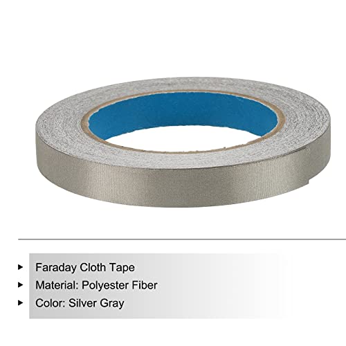Image of MECCANIXITY Faraday Cloth Tape 0.59 inch W x 82 Feet Single Sided Conductive Cloth Fabric Adhesive Tape Roll for Laptop Cable EMI Shielding
