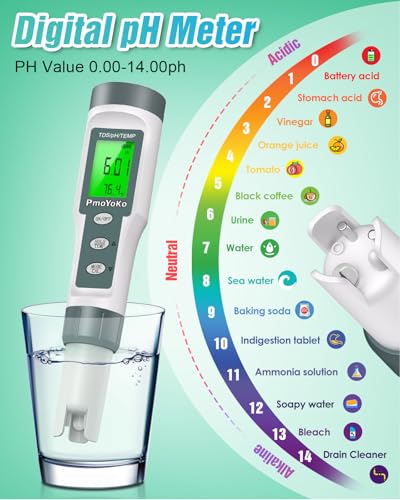 ph meter digital ph tester pen 3 ph calibration powders 001 ph accuracy pocket size lcd display for household drinking pool and aquarium