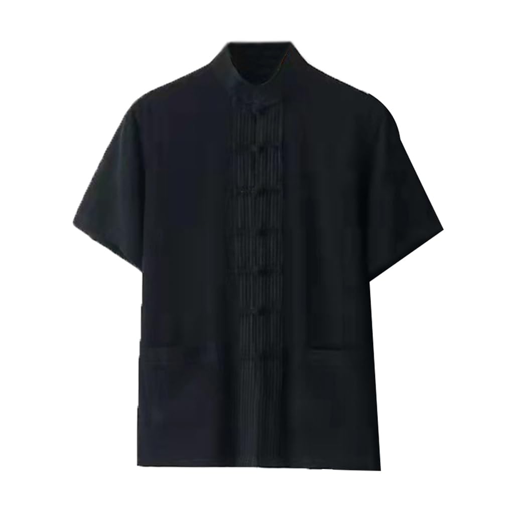 Costume Tang homme Hanfu kung fu vêtement Tai Chi noir