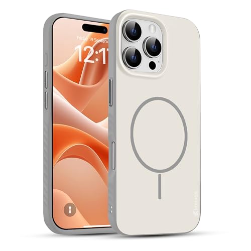 Image of KARWAN Slim Shockproof Back Case Cover Compatible with iPhone 16 Pro,Dual Layer Armor Protection with Matt Finish, Heavy Duty Cover with Magnetic MagEase Wireless Charging (Grey)