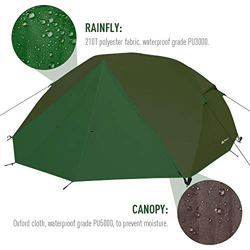 Tienda de campaña Forceatt para 3 personas, impermeable y resistente al viento, fácil montaje, tienda instantánea con cubierta para lluvia para camping, senderismo y viajes familiares miniatura 2