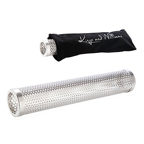 Kings and Williams Premium Tubes 30 cm, Perfect for Cold Smoking – Stainless Steel – With Free Protective Pocket – Incense Box With Pellet Tube Smoker Smoker – Kaltrauch Generator – Use on any Grill