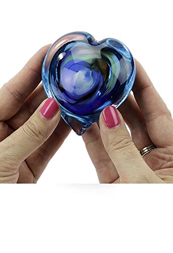 Mini-urne en Verre Cristal Coeur façonnée à la main pour cendres