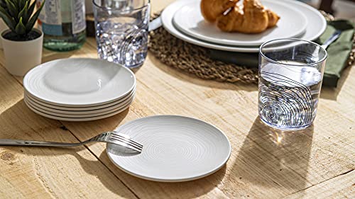 Bzyoo Bpa-Free Dishwasher Safe 100% Melamine Plastic Appetizer Plates Small Side Plates Set Best For Casual Dining Indoor And Outdoor Dining Party Dessert Cake (6 Pcs Set Organica White) #TOP4