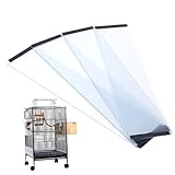Hperu Bird Cage Seed Catcher Guard 4Pcs Anti-Scatter Mess-Free Bird Seed Catcher Transparent PVC Bird Cage Seed Catcher for Parrot, Parakeet, Macaw,Bird Cage Cover,Bird Cage Seed Catcher