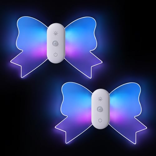 Image of LOFTEK Motion Sensor Wall Light, Rechargeable Color-Changing Sconce with Butterfly Wing Design, Dimmable Brightness, 1800mAh Battery, Perfect for Hallway, Stairs, Bedroom, Bathroom [2 Pack]