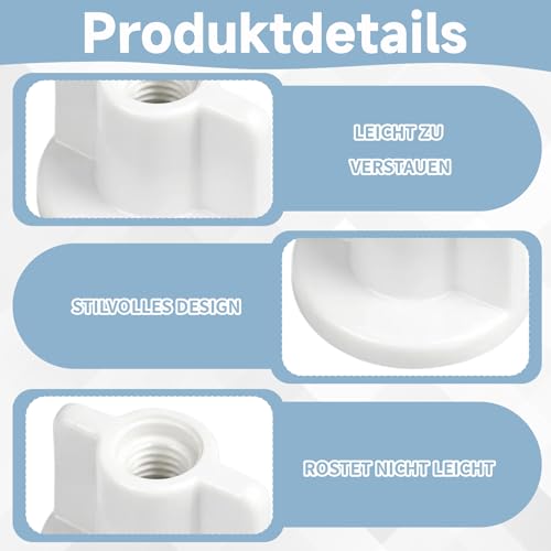 12 Stück WC Sitz Rückmuttern Set, WC Befestigungsset Toilettendeckel Befestigung, Toilettendeckel Befestigung Ersatz für Oben Montierte WC-Sitz Scharniere 6 mm Schrauben