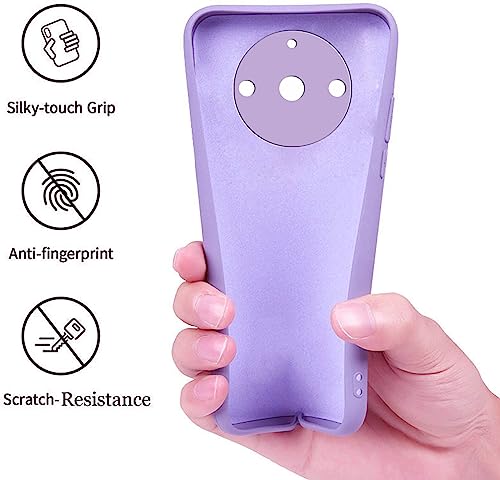 Image of A rtistque Liquid Silicone Back Cover Case for Realme Narzo 60 5G Shockproof TPU Soft Flexible with Camera Protection - Purple