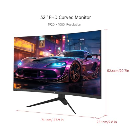 undefined KTC 32 Inch FHD 1080p Curved Gaming Monitor - VA 1500R Curved Monitor, 165Hz 1ms MPRT, FreeSync & G-Sync, 122% sRGB, DP/HDMI, VESA, HDR10 for Gaming Home Office Business PC Monitor の商品画像 7