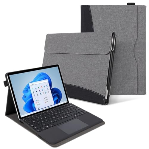 Surface Pro 7+/7/6/5/4 12.3�C���`�p�� �P�[�X ������ �c�[�g���z�F �u�b�N�� ���ޓ��� �|�P�b�g�t�� �T�[�t�F�X�v�� 7+ 7 6 5 4 ��p�J�o�[ �J�[�h���[ �y�����[ �X�^���h�@�\ �L�[�{�[�h�����[�\ �S�ʕی� �r�W�l�X