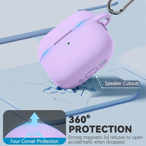 Image of Ljusmicker for AirPods 4 Case 2024 with Magnetic Lock,Purple