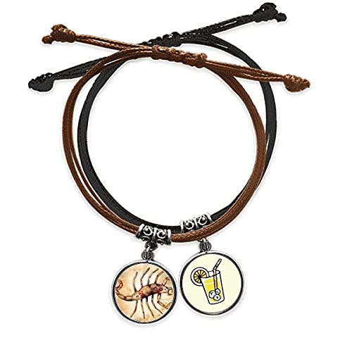 Bracelet Constellation Zodiaque Scorpion cuir tressé homme femme bijoux astrologie