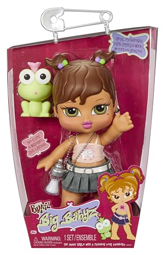 Bratz Big Babyz Yasmin - 34-centymetrowa Duża Lalka Kolekcjonerska ze Zwierzakiem, Akcesoriami i Prawdziwymi Strojami