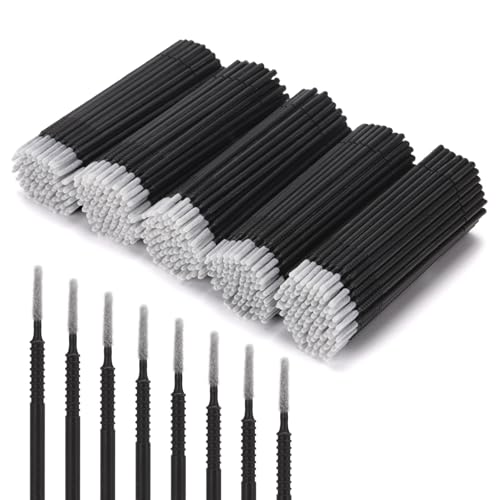 500 Pcs Spoolies Micro Brushes for Lash Mini Brush Disposable Applicators Black lash brushes