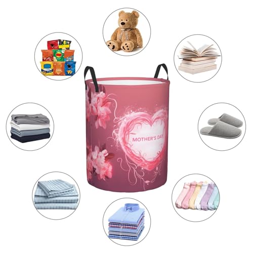 Panier à linge pliable et imperméable avec grand sac à linge rose