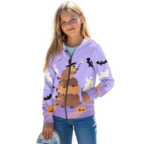 AFPANQZ Kids Girls Full Zip Hoodie Sweatshirt Jackets with Pockets Long Sleeve Casual Coat Top 6-16 Years