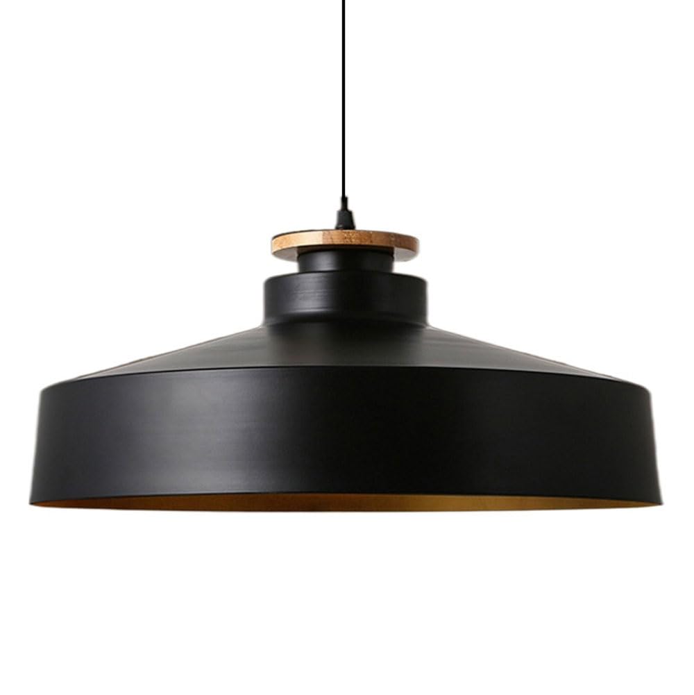 Riankh E27 Base Single-Head Hanging Light,Nordic Industrial Style Chandelier,Creative Hat-Shaped Metal Pendant Lamp Lampshade,Barn Country Farmhouse Decorative Lighting Fixtures (Color : Dark)