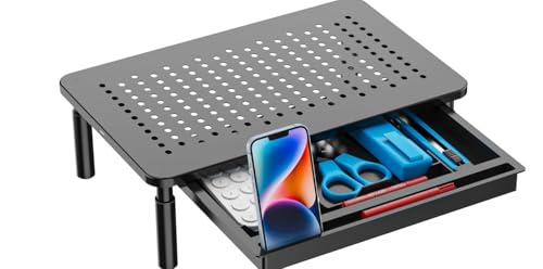 Support en métal robuste pour moniteur et imprimante avec tiroir