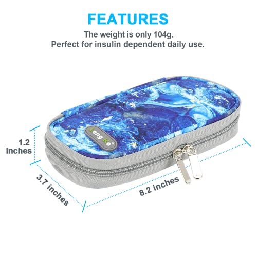 YOUSHARES Insulin Kühltasche mit 2 Kühlakku TSA - Diabetiker Tasche für Medikamenten Etui Halten Sie die Vorräte Sicher und Kalt, Diabetes Zubehör Pen Kühlbox für Unterwegs (Treibsand Blau)