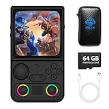 R36TMAX Retro-Handheld-Spielkonsole, Retro-Spielkonsole mit 4,0″ IPS-Bildschirm und über 18.000 klassischen Spielen, unterstützt WLAN-Multiplayer, 4000-mAh-Akku (Schwarz 64GB)