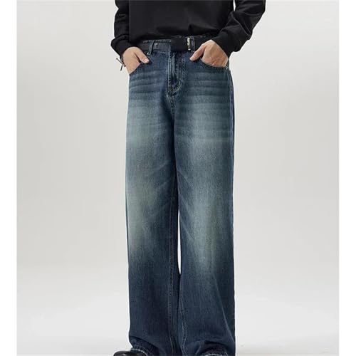 Men's Fall Distressed Jeans – Baggy Straight Denim Pants, Fashion High Street Streetwear Trousers4