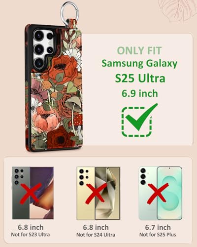 Shorogyt for Samsung Galaxy S25 Ultra Wallet Case, Mushroom Flower - image 2